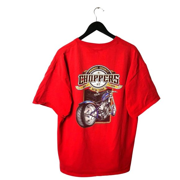 T-shirt Vintage Harley Davidson Orange – Taille L, Années 90, Moto Biker